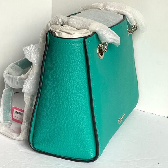 Kate Spade Amelia Medium Shoulder Bag Blue Pebbled Leather Chain Strap Tote - Picture 8 of 12